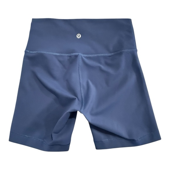 LULULEMON Wunder Train High Rise Bike Shorts size 6 inseam 6" True Navy - Picture 2 of 7